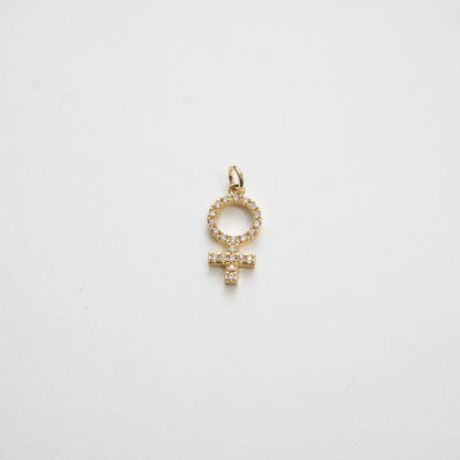 Gold Female Symbol Charms,18K Gold Filled female symbol  Pendant,female Charm Bracelet Necklace for DIY Jewelry Making Supply
