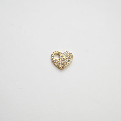 18K Gold Filled Heart Charm Pendant for Jewelry Making