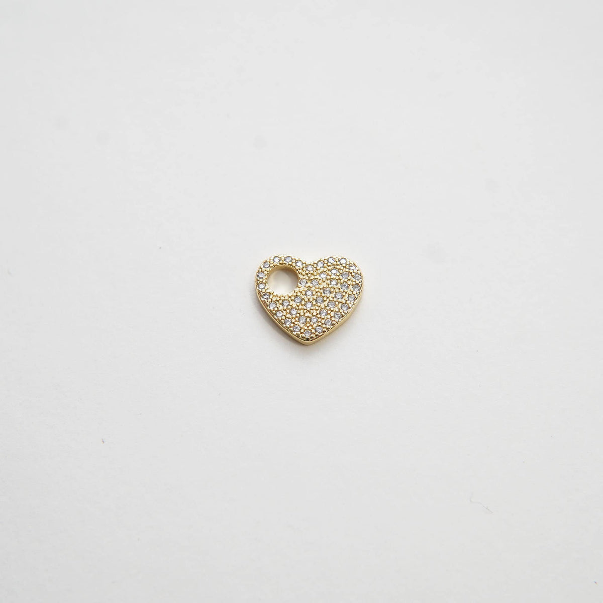 Gold Heart Charms,18K Gold Filled Heart Pendant,Heart Charm Bracelet Necklace for DIY Jewelry Making Supply