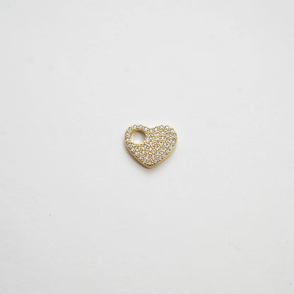 Gold Heart Charms,18K Gold Filled Heart Pendant,Heart Charm Bracelet Necklace for DIY Jewelry Making Supply