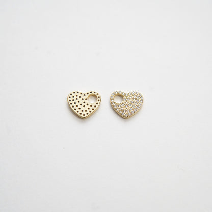 18K Gold Filled Heart Charm Pendant for Jewelry Making