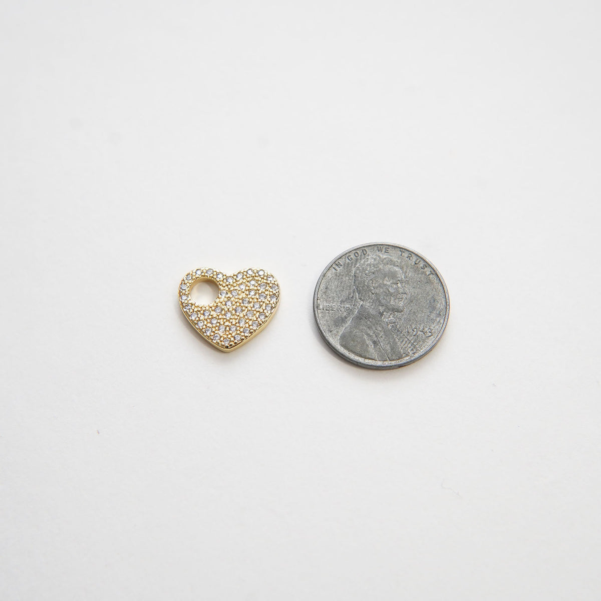 18K Gold Filled Heart Charm Pendant for Jewelry Making