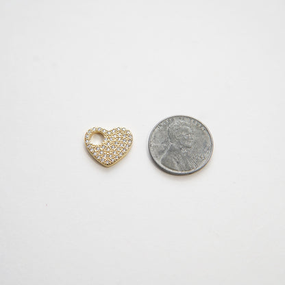 18K Gold Filled Heart Charm Pendant for Jewelry Making