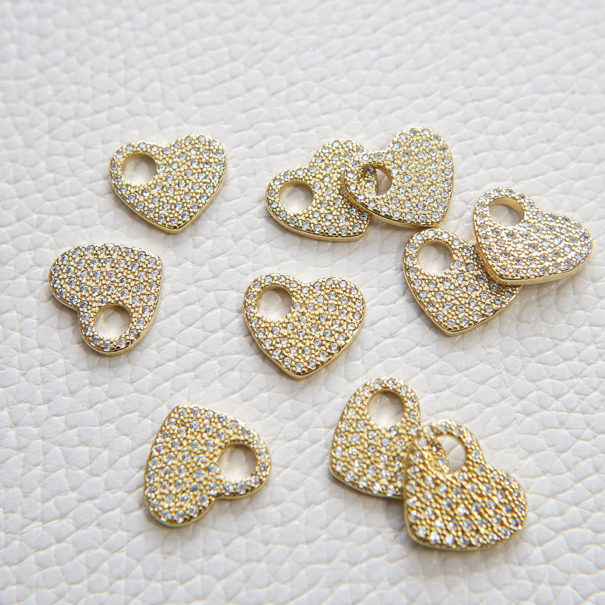 18K Gold Filled Heart Charm Pendant for Jewelry Making