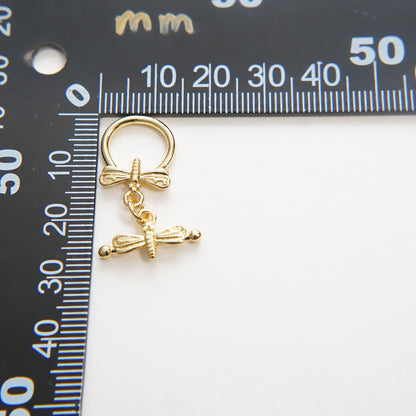 18K Gold Clasp, Gold OT Clasp Fancy Design OT Clasp Bulk Supply for Bracelet Necklace Component