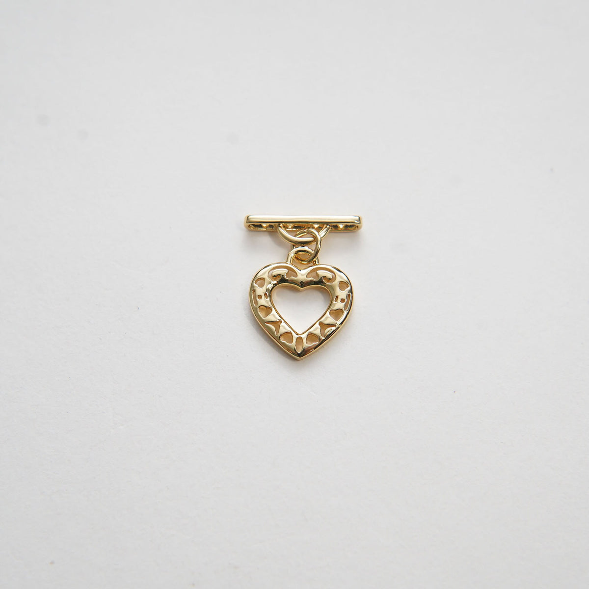 18K Gold Heart Toggle Clasp, Gold OT Clasp Fancy Design OT Clasp Bulk Supply for Bracelet Necklace Component