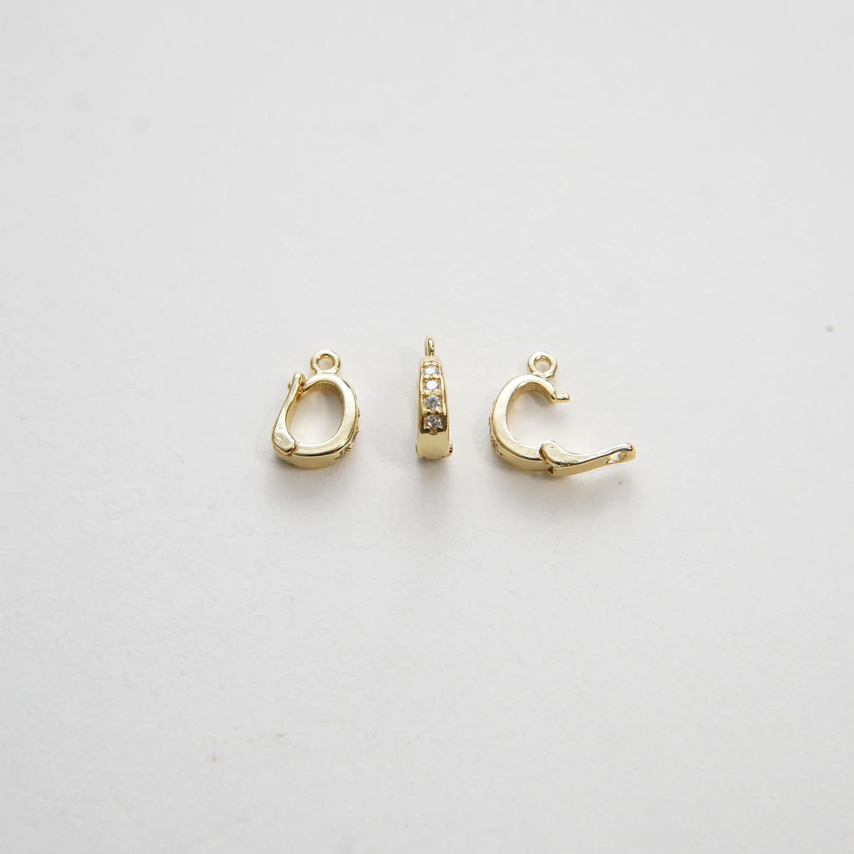 18k Gold Shortener Enhancer Clasp for Bracelet Necklace, Gold CZ Zircon Clasp, Shortener Clasp