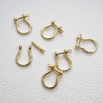 18K Gold filled Carabiner Horse Shoe Screw Clasp,Screw Clasp U shape ,Oval Clasp,SImple Oval Shaped Clasps