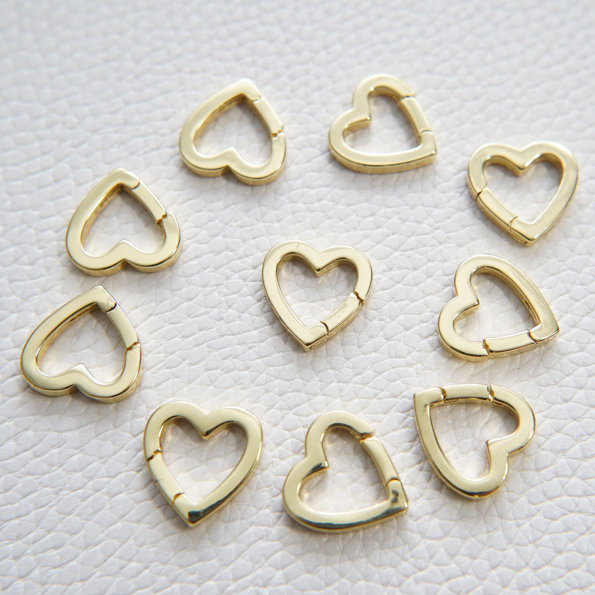 18K Gold Filled Heart Charm Pendant for Jewelry Making