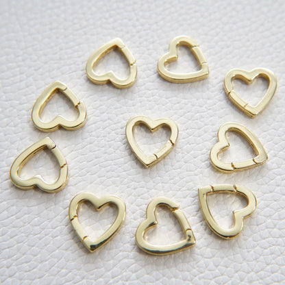 18K Gold Filled Heart Charm Pendant for Jewelry Making