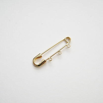 18K Gold Filled Three loop Pin,Simple Three Hole Pin,Loop Kilt Pins,Safety Pin,DIY Brooch,Jewelry Making