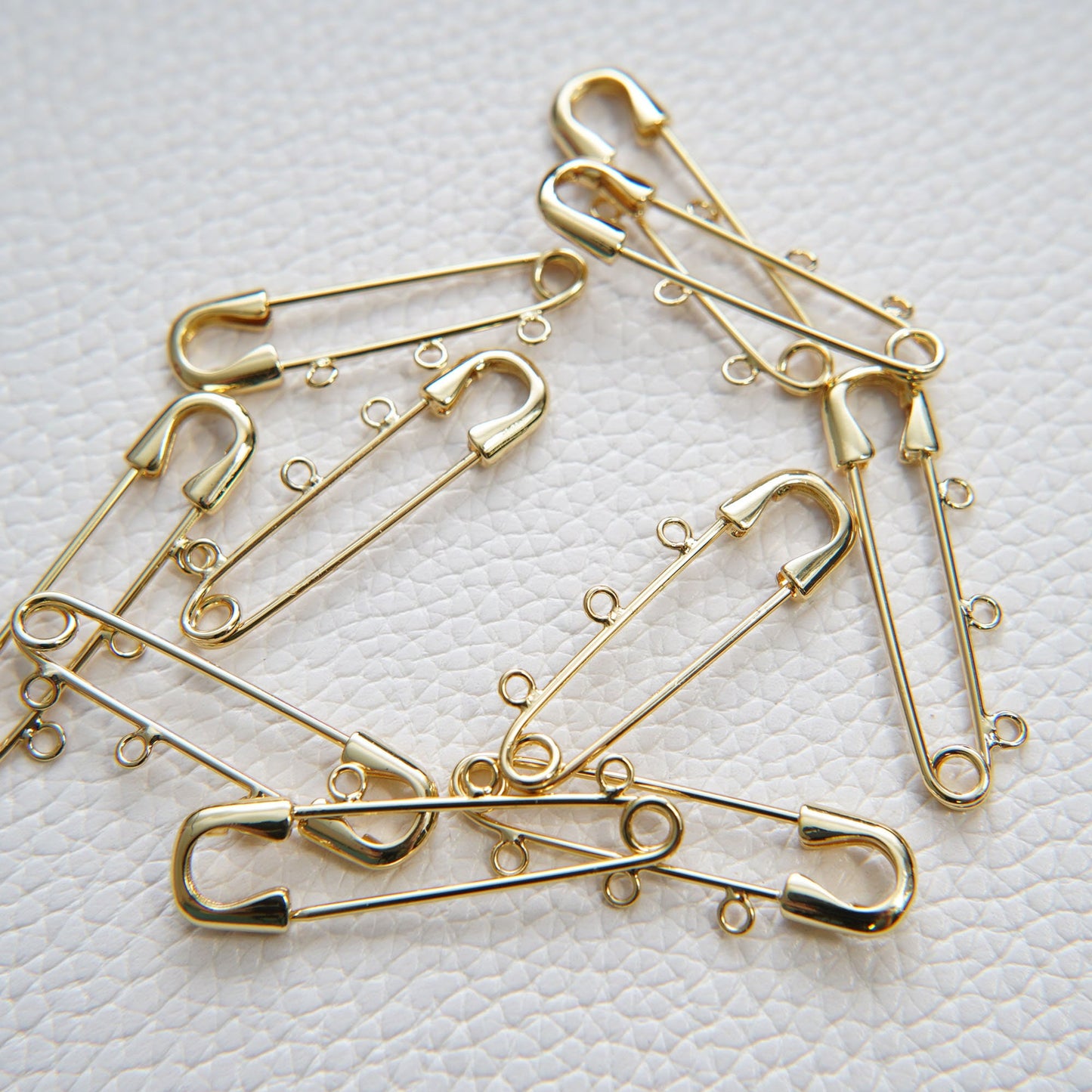 18K Gold Filled Three loop Pin,Simple Three Hole Pin,Loop Kilt Pins,Safety Pin,DIY Brooch,Jewelry Making