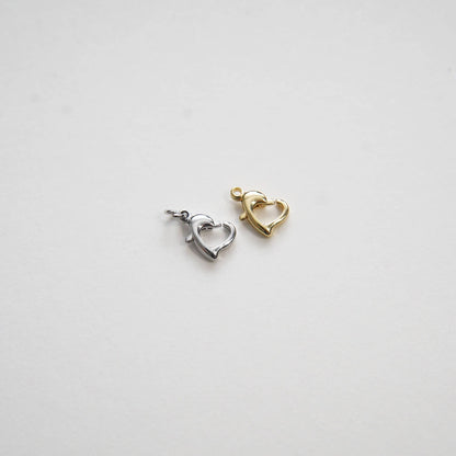 18K Gold Filled Heart Charm Pendant for Jewelry Making