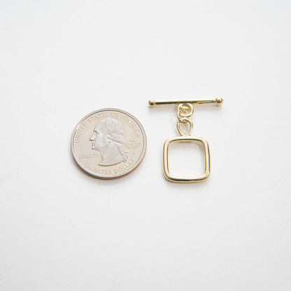 24k Gold Filled Square Toggle Clasp, Jewelry Clasp OT Clasp Findings