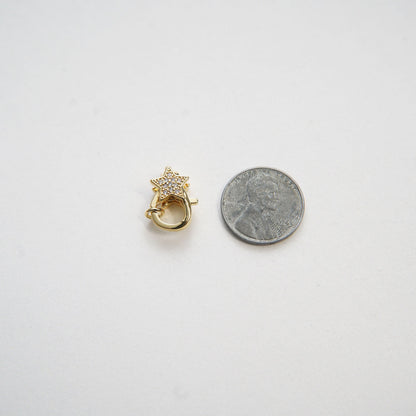 Gold Star Lobster Clasp, Unique Design Lobster Claw with Jump Ringfor Necklace Bracelet Anklet Making