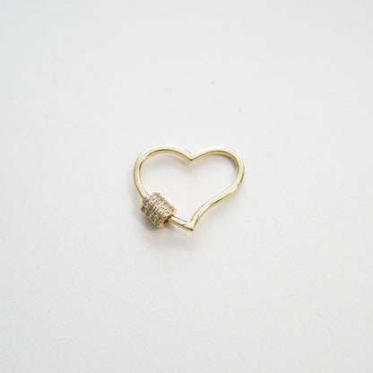 18K Gold Filled Heart Carabiner Clasp,Buckle Clasp,Carabiner Screw Clasp,Turnbuckle,for DIY Jewelry