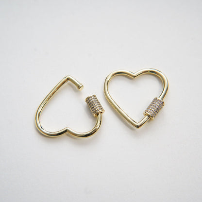 18K Gold Filled Heart Charm Pendant for Jewelry Making
