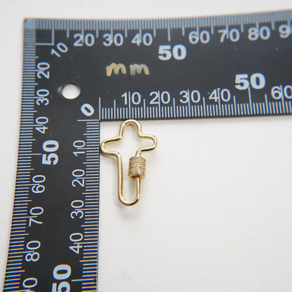 18K Gold Filled Cross Carabiner Clasp,Buckle Clasp,Carabiner Screw Clasp,Turnbuckle,for DIY Jewelry