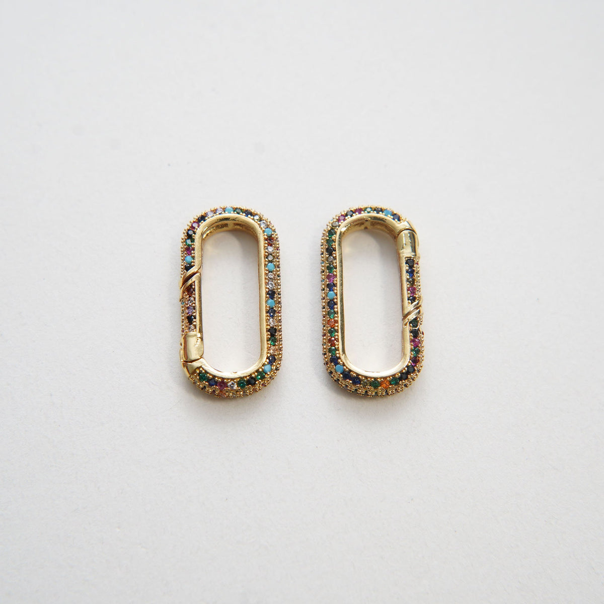18K Gold Filled Cubic Zirconia Oval Clasp for Jewelry Making