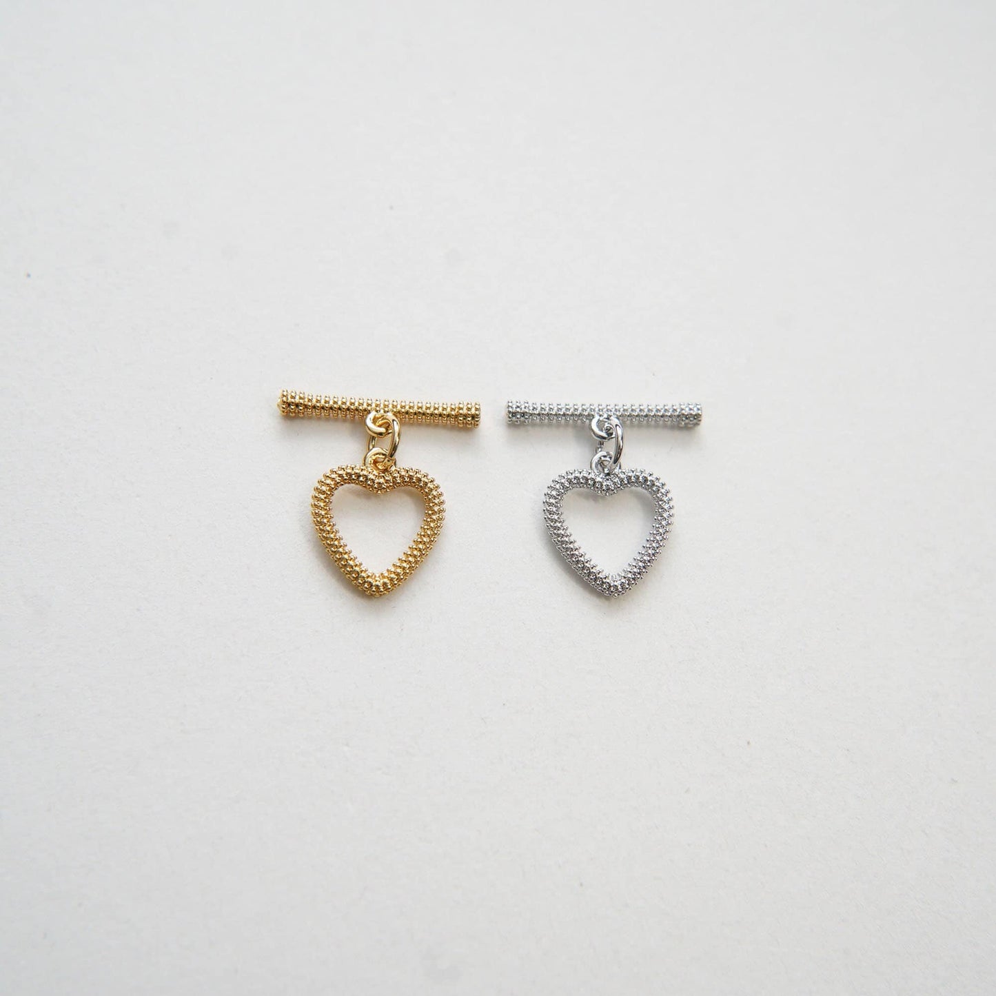 18K Gold Heart Toggle Clasp, Gold OT Clasp Fancy Design OT Clasp Bulk Supply for Bracelet Necklace Component