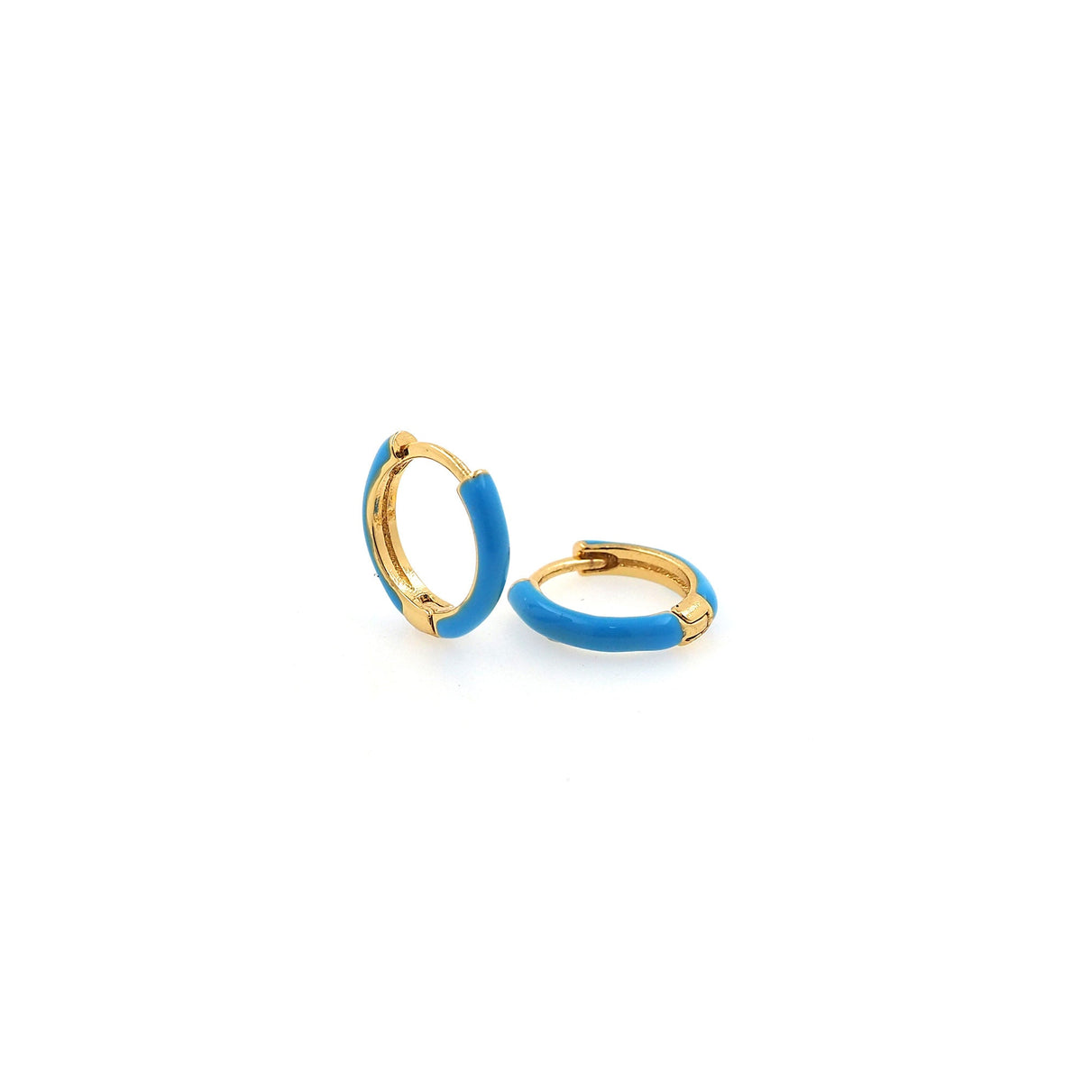 1pair 18K Gold Filled Colorful Enamel Hoops Earrings,Gold Earrings,Dainty Hoops Huggie,Gold Huggies Hoop Earrings 13x2.5mm