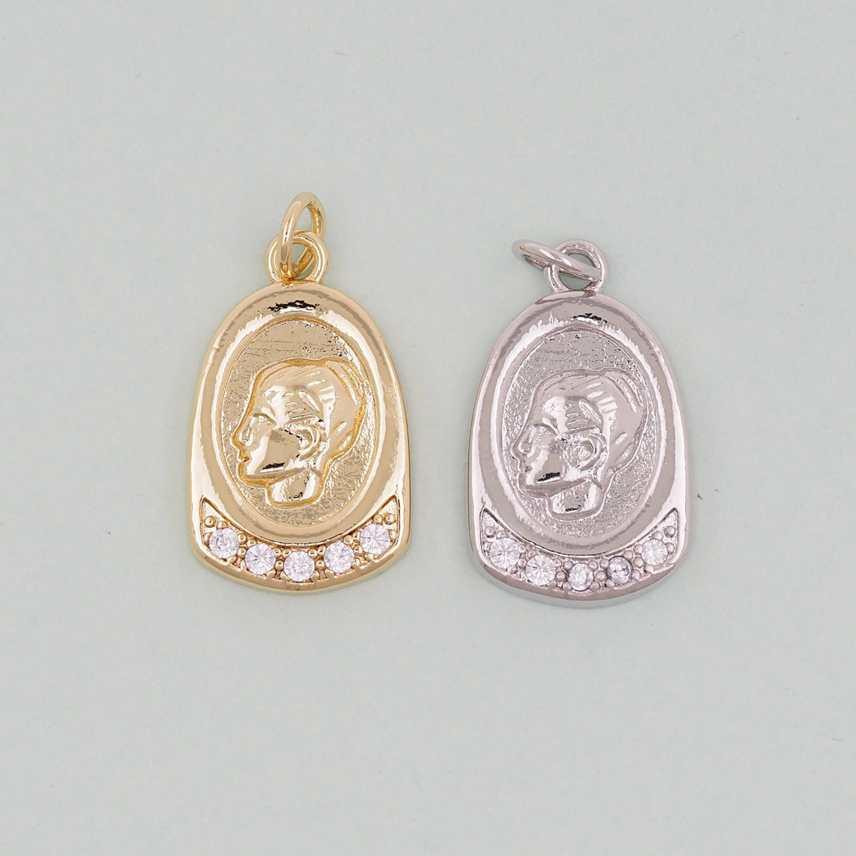 18K Gold Filled Hand CZ Charm Pendant for Jewelry Making