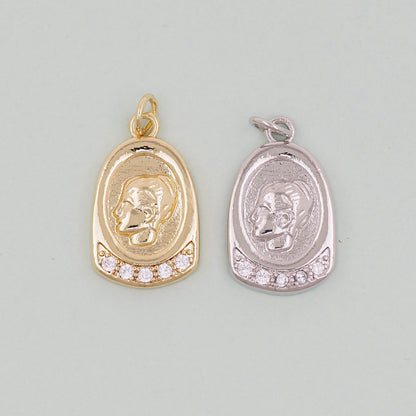 18K Gold Filled Hand CZ Charm Pendant for Jewelry Making
