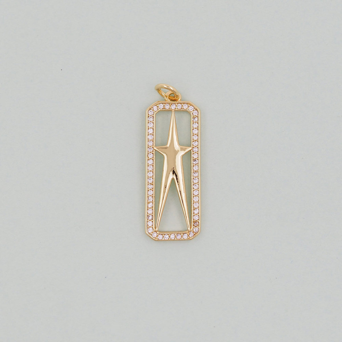 Gold Rectangle Star Charms,18K Gold Filled Star Pendant,Silver Star Charm Bracelet Necklace for DIY Jewelry Making Supply