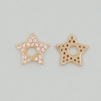 Gold Star Charms,18K Gold Filled Star Pendant,Silver Star Charm Bracelet Necklace for DIY Jewelry Making Supply