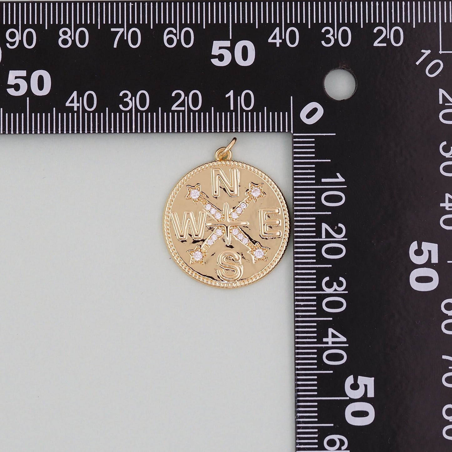 Gold Compass Charms,18K Gold Filled compass Pendant,Silver compass Charm Bracelet Necklace for DIY Jewelry Making Supply