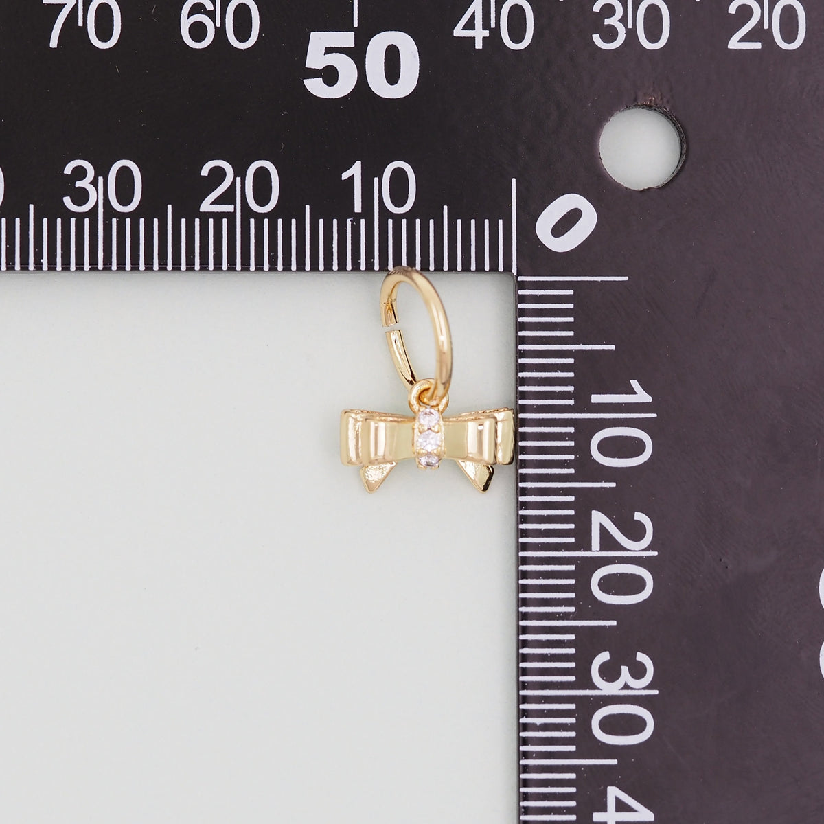 Gold Bow Charms,18K Gold Filled CZ Bow Pendant,Silver bow tie Charm Bracelet Necklace for DIY Jewelry Making Supply