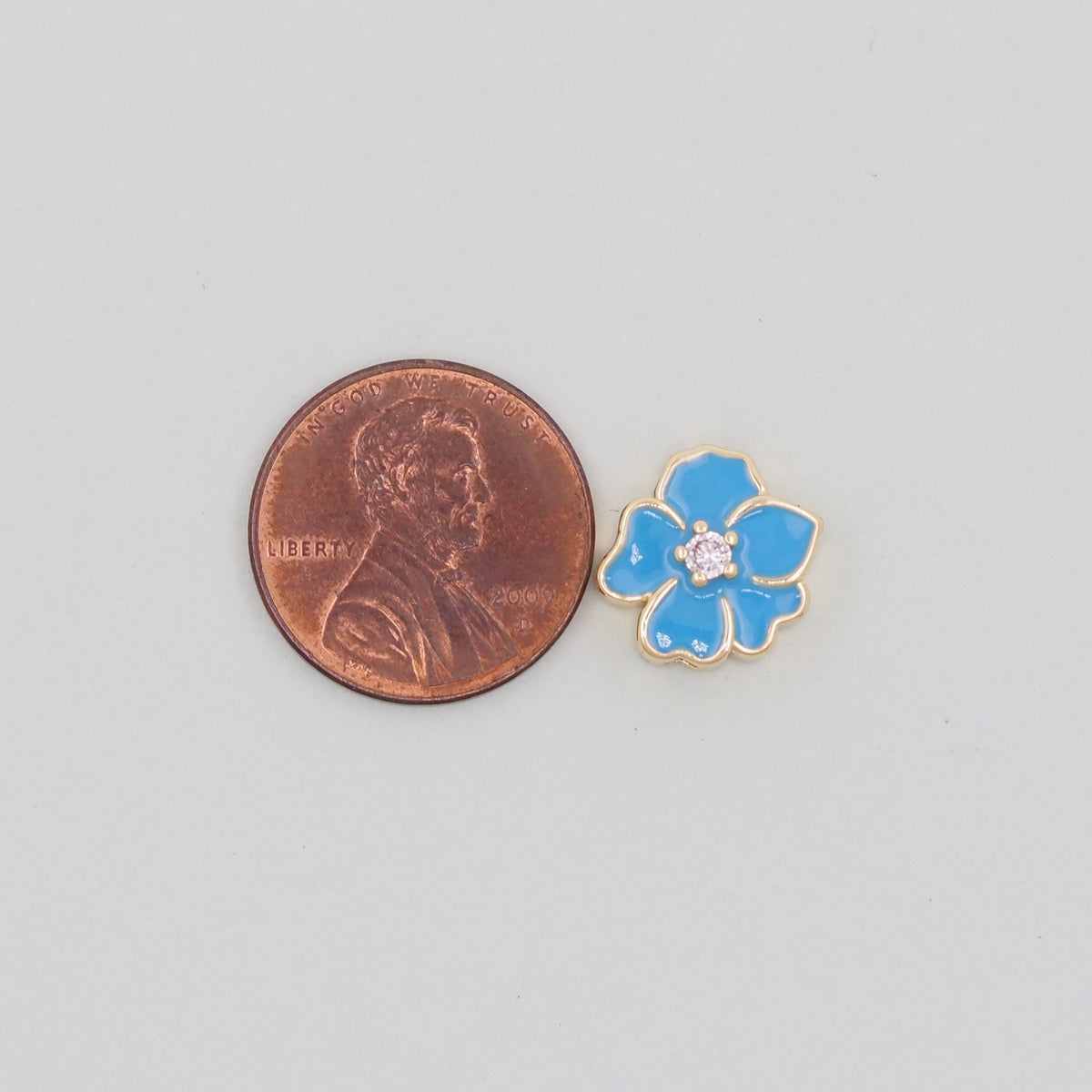 Gold Enamel Flower Bead Charms,18K Gold Filled CZ flower Pendant,Silver flower Charm Bracelet Necklace for DIY Jewelry Making