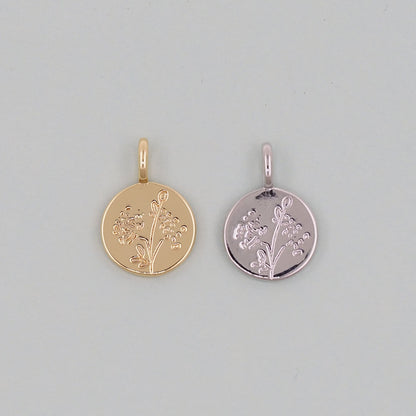 18K Gold Filled Cubic Zirconia Flower Charm Pendant for Jewelry Making