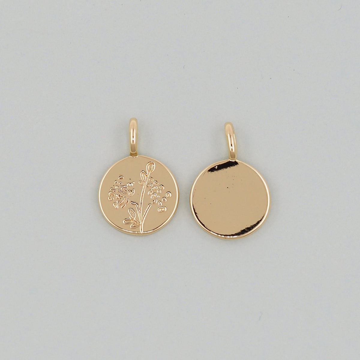 18K Gold Filled Cubic Zirconia Flower Charm Pendant for Jewelry Making