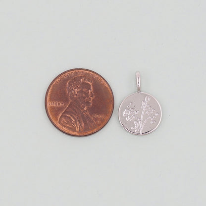 18K Gold Filled Cubic Zirconia Flower Charm Pendant for Jewelry Making