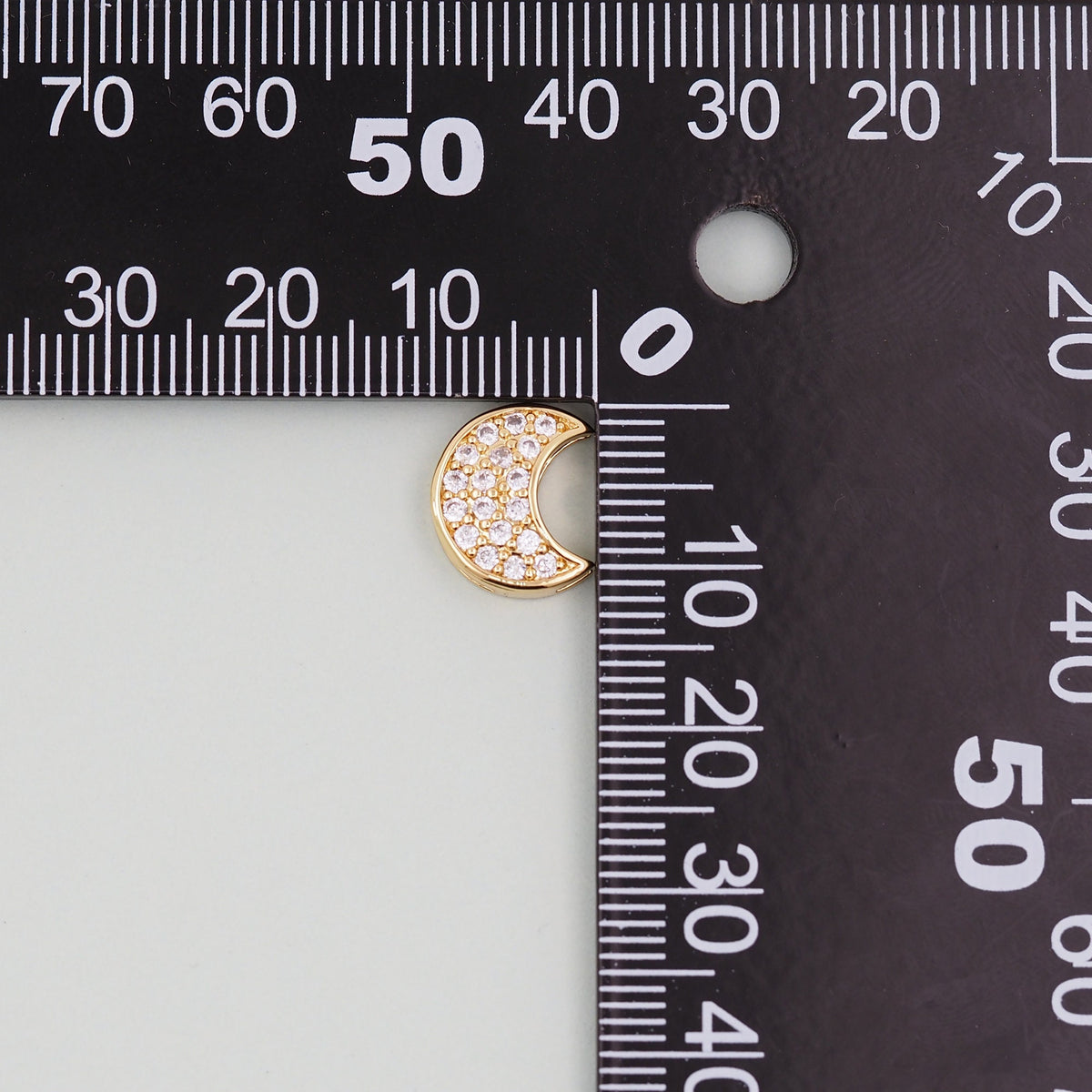 18K Gold Filled Moon CZ Charm Pendant for Jewelry Making