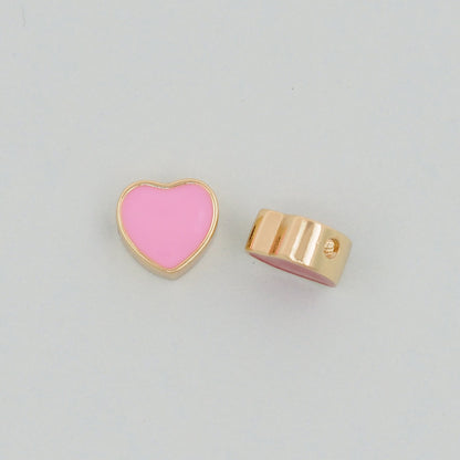 18K Gold Filled Enamel Heart Jewelry Beads for Jewelry Making