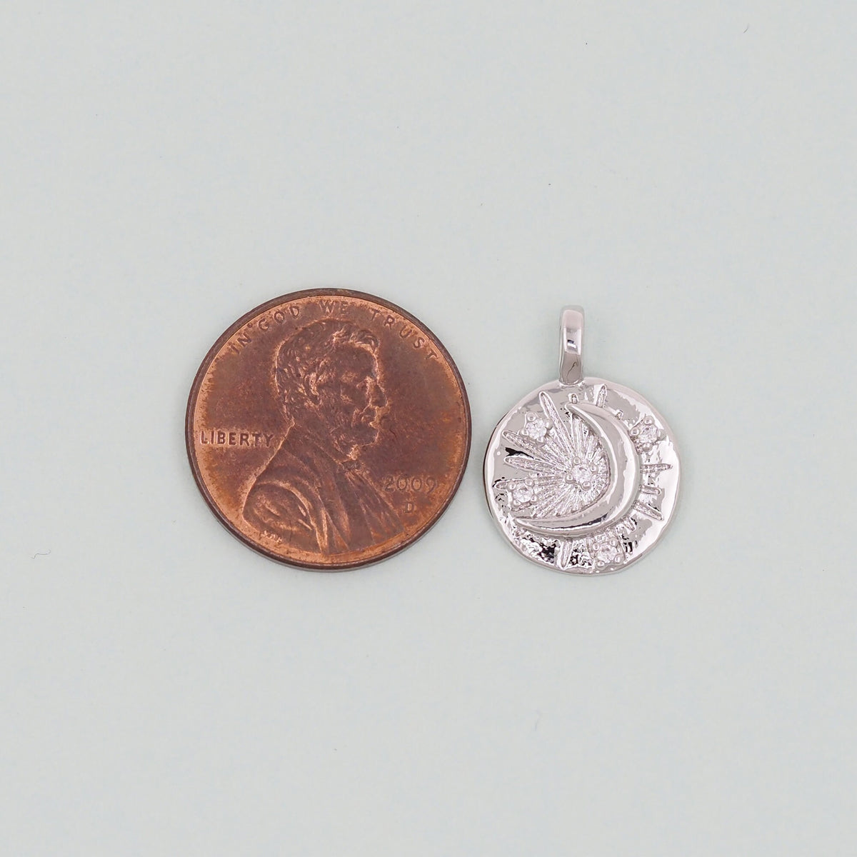 18K Gold Filled Moon CZ Charm Pendant for Jewelry Making