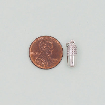 Gold capsule Charms,18K Gold Filled capsule Pendant,pill Charm Bracelet Necklace for DIY Jewelry Making Supply