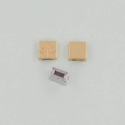 Gold Square Spacer Beads Charms,18K Gold Filled Square Pendant Bracelet Necklace for DIY Jewelry Making Supply