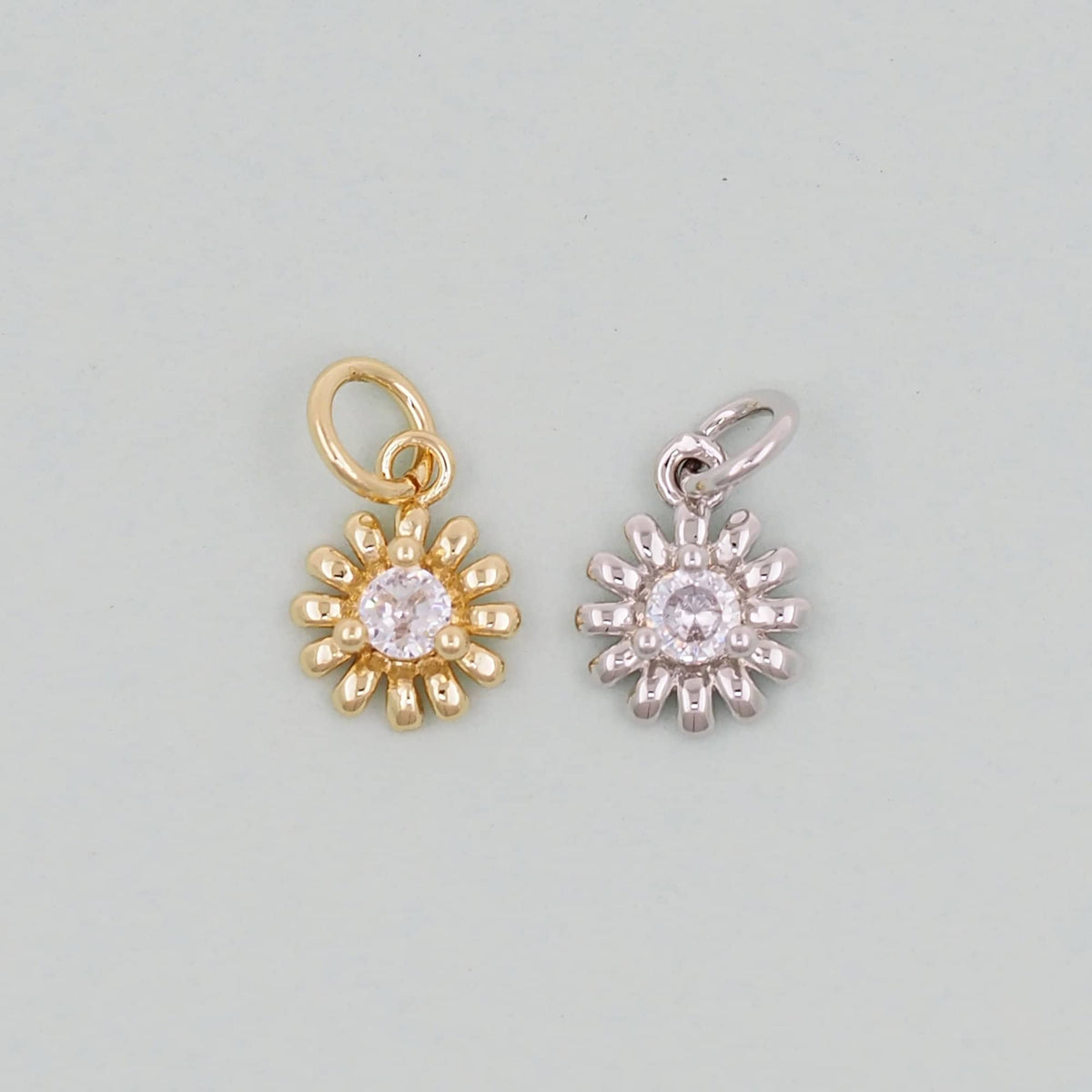 Gold Sun Charms,18K Gold Filled Round Coin Pendant,Celestial Charm Bracelet Necklace for DIY Jewelry Making Supply