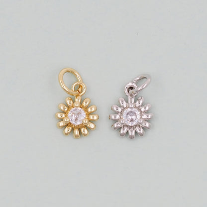 Gold Sun Charms,18K Gold Filled Round Coin Pendant,Celestial Charm Bracelet Necklace for DIY Jewelry Making Supply