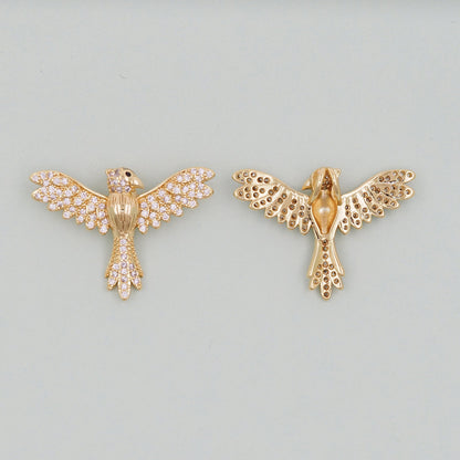 18K Gold Filled Cubic Zirconia Charm Pendant for Jewelry Making