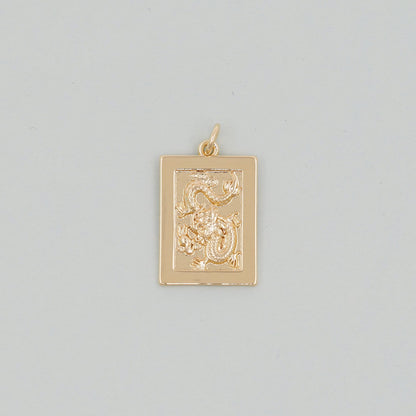 Gold Dragon Charm,18K Gold Filled Dragon Pendant,Silver Medal dragon Charm Bracelet Necklace for DIY Jewelry Making Supply