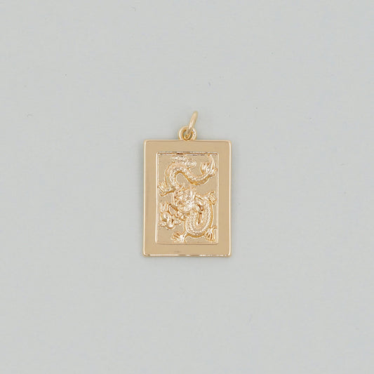 Gold Dragon Charm,18K Gold Filled Dragon Pendant,Silver Medal dragon Charm Bracelet Necklace for DIY Jewelry Making Supply
