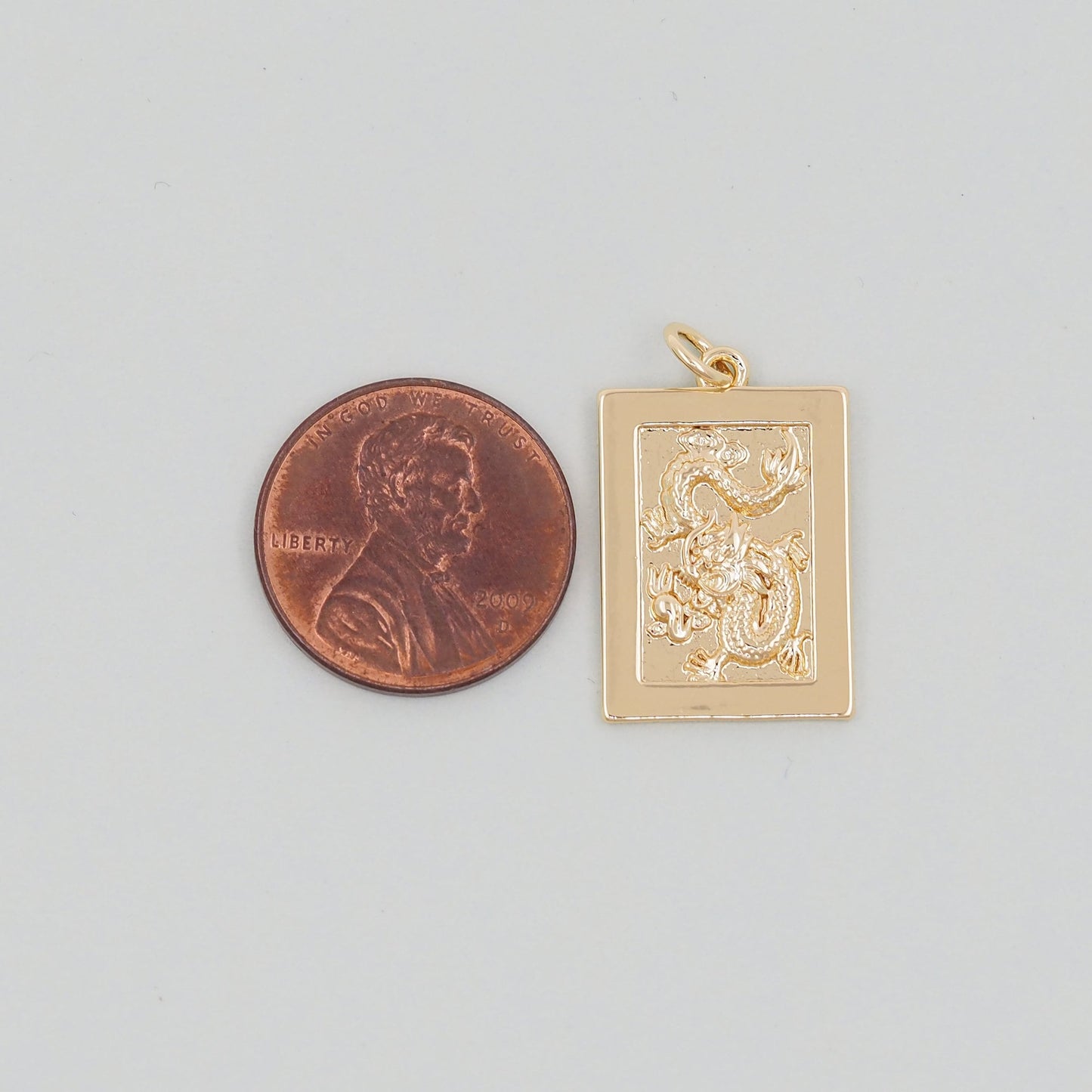 Gold Dragon Charm,18K Gold Filled Dragon Pendant,Silver Medal dragon Charm Bracelet Necklace for DIY Jewelry Making Supply
