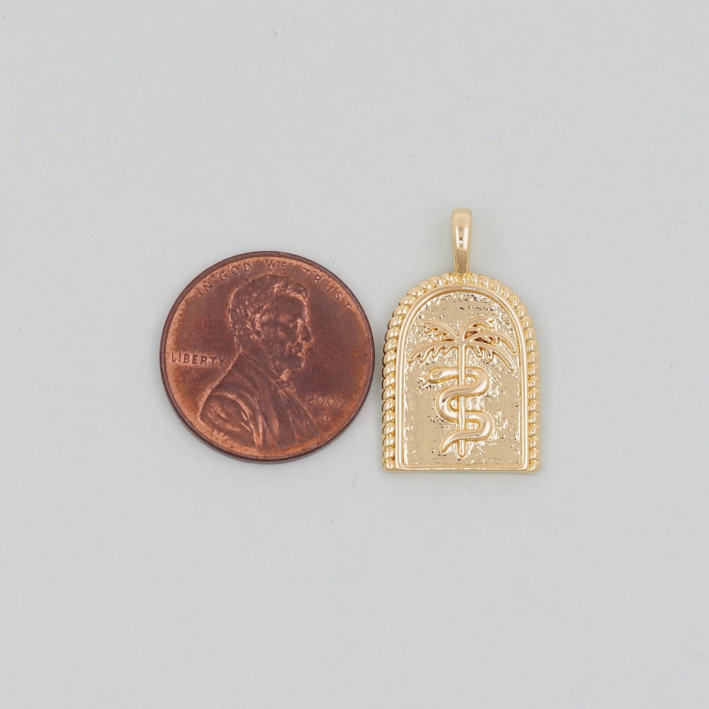 Gold coconut tree Charms,18K Gold Filled snake Pendant,coconut tree Charm Bracelet Necklace for DIY Jewelry Making Supply