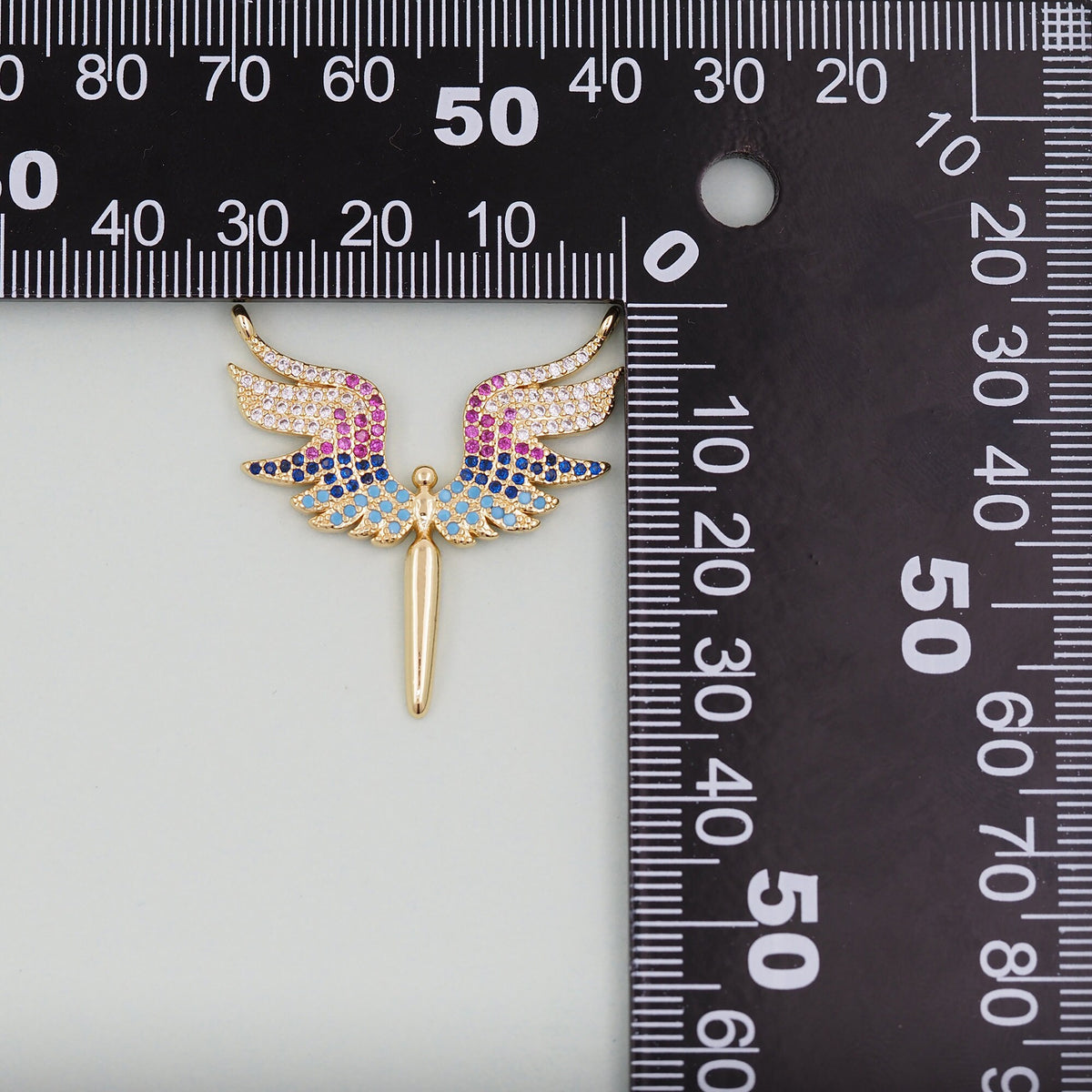 18K Gold Filled Angel CZ Charm Pendant for Jewelry Making