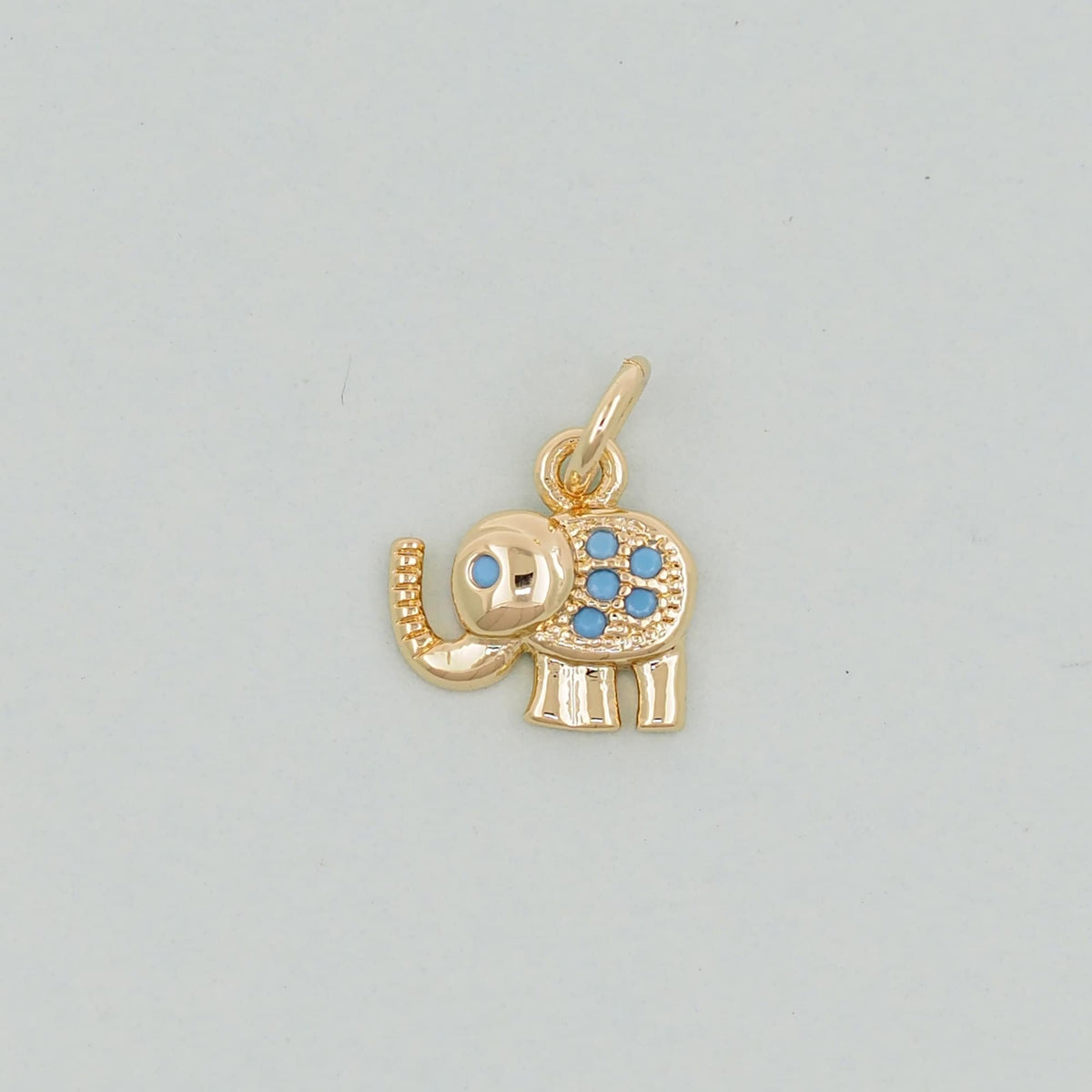 Gold Tiny Elephant Charms,18K Gold Filled CZ Elephant Pendant,Elephant Charm Bracelet Necklace for DIY Jewelry Making Supply