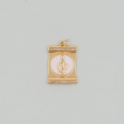 18K Gold Filled Virgin Mary Charm Pendant for Jewelry Making